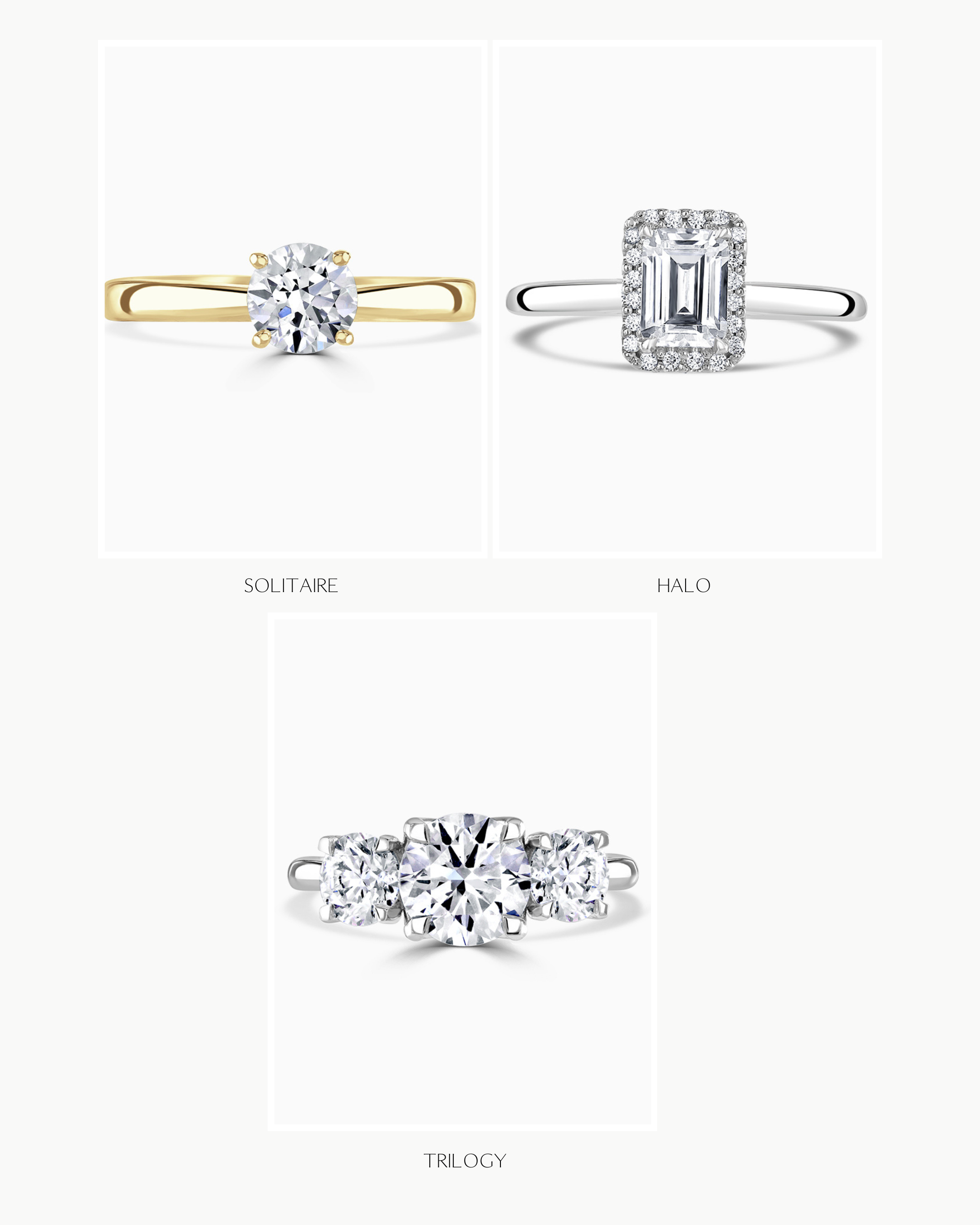 Solitaire, halo or trilogy? How to choose the right engagement ring style for her