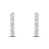 Fancy Hoop Diamond Earrings by Harrogate Jewellers, 18ct White Gold finish, adorned with Earth Mined Diamonds, perfect for a bespoke jewellery lover in Yorkshire.