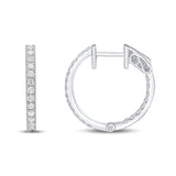 Classic Natural Diamond White Gold Hoop Earrings by Harrogate Jewellers, showcasing brilliant-cut Earth Mined Diamonds on a white background