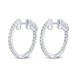 Classic Natural Diamond White Gold Hoop Earrings by Harrogate Jewellers, ideal for bespoke Yorkshire jewellery lovers.