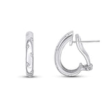 Diamond Half-Hoop Rub-Over Set Earrings by Harrogate Jewellers. White Gold with Lab Grown Diamonds, Bespoke Yorkshire Jewellery.