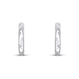 Diamond Half-Hoop Diamond Rub-Over Set Earrings in white gold from Harrogate Jewellers, perfect for engagement or bespoke jewellery in Yorkshire