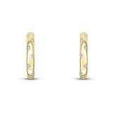 Diamond Half-Hoop Rub-Over Set Earrings by Harrogate Jewellers, expertly crafted in Yorkshire, perfect for bespoke wedding or engagement jewellery featuring lab grown diamonds.