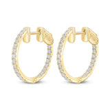 Classic Natural Diamond Yellow Gold Hoop Earrings by Harrogate Jewellers, perfect for wedding or bespoke jewellery in Harrogate, Yorkshire. Ideal Earth Mined Diamonds accent piece.