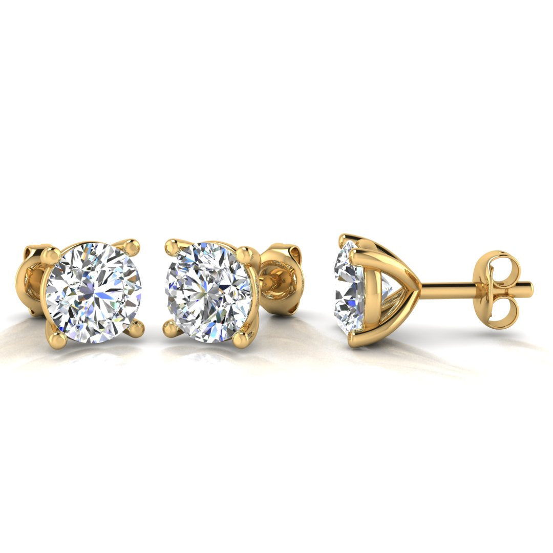 14k Gold Lab Grown Diamond Studs: 0.50 - 1 Ct Round Cut Prong 14k Gold Lab Grown Diamond Studs: 0.50 - 1 Ct Round Cut Prong