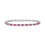 18ct White Gold Ruby & Diamond Line Bracelet
