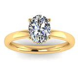 Harrogate Jewellers' LILY Lab-Grown Oval Cut Hidden Diamond Ring with platinum band, perfect for bespoke engagement and wedding in Yorkshire.