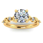 Harrogate Jewellers Lab Grown Round Brilliant Cut Solitaire Ring with diamond-studded shoulders, perfect for bespoke Yorkshire wedding