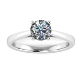 Close-up view of Harrogate Jewellers' MOLLY 0.70CT lab-grown diamond engagement ring, featuring a brilliant-cut diamond set in platinum. Ideal for bespoke jewellery enthusiasts in Harrogate, Yorkshire.