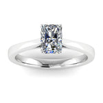 Harrogate Jewellers' PENNY Lab-Grown Classic Radiant Cut Solitaire Ring in platinum, showcasing a brilliant diamond, ideal for engagement or bespoke jewellery in Yorkshire.