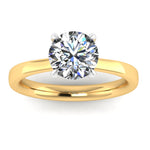 Harrogate Jewellers' EMILIA engagement ring featuring a lab-grown round brilliant cut diamond under halo, set in platinum, bespoke jewellery from Yorkshire.