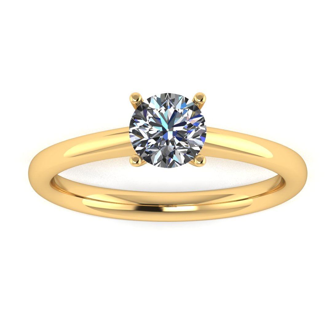 Harrogate Jewellers' BELLA engagement ring featuring a lab-grown, brilliant cut, round solitaire diamond set in white gold, ideal for bespoke Yorkshire weddings.