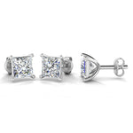 Classic Princess Cut Solitaire Diamond Earrings 1.00ct by Harrogate Jewellers, crafted in premium platinum, perfect for weddings in Harrogate, Yorkshire.