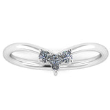Curved Diamond Band Pear & Round Brilliant Cut Diamonds