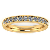 Ladies Yellow Gold Grain Set Round Brilliant Cut Diamond Ring 2mm