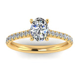 Harrogate Jewellers' MARIE Lab-Grown Classic Round Brilliant Cut Diamond Set Shoulders Ring, earth mined diamonds wedding ring alternative in white gold with bespoke Yorkshire craftsmanship