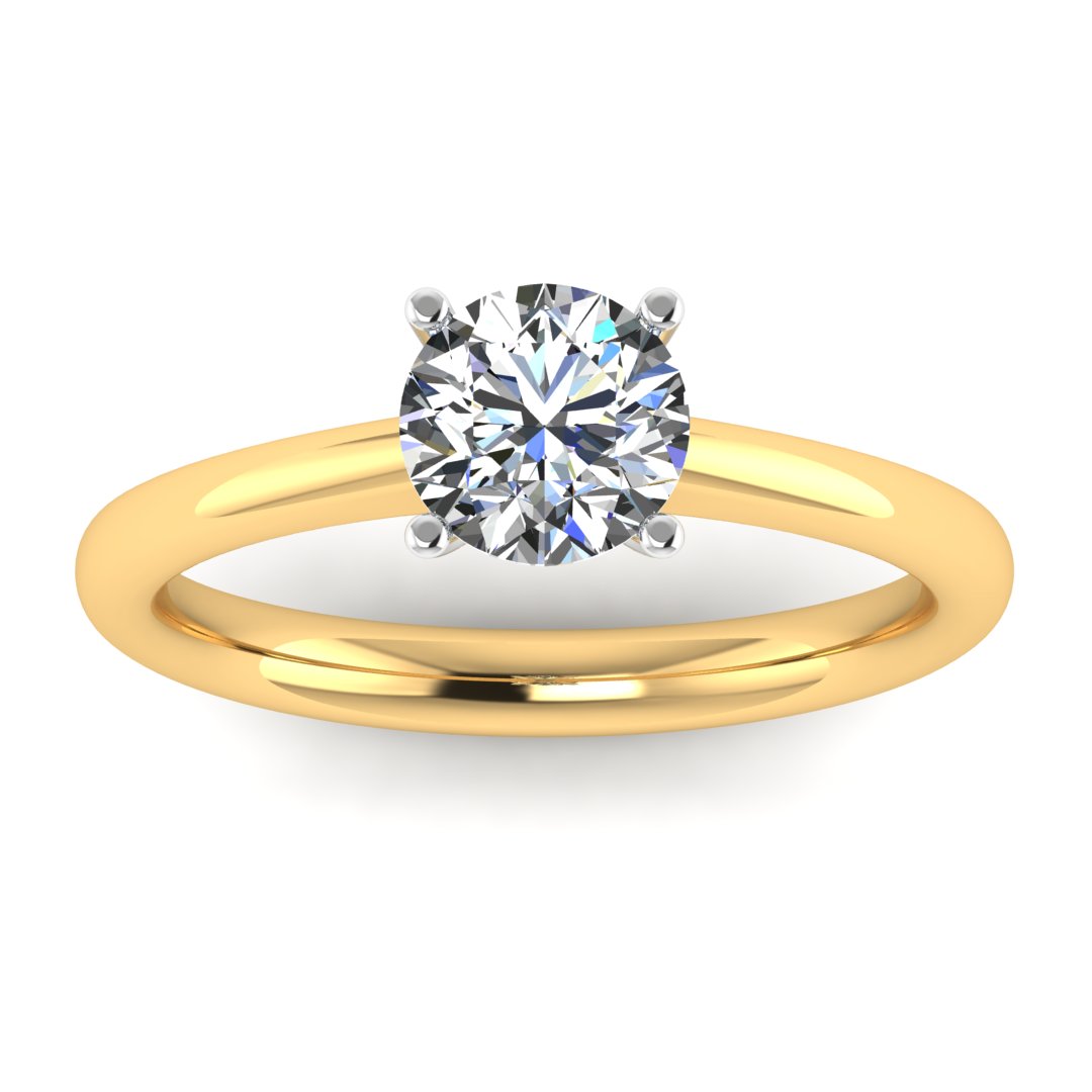 Harrogate Jewellers BELLA Lab-Grown Classic Round Brilliant Cut Solitaire Ring, a bespoke Yorkshire jewellery piece with a prominent Earth Mined Diamond set on a white gold band.