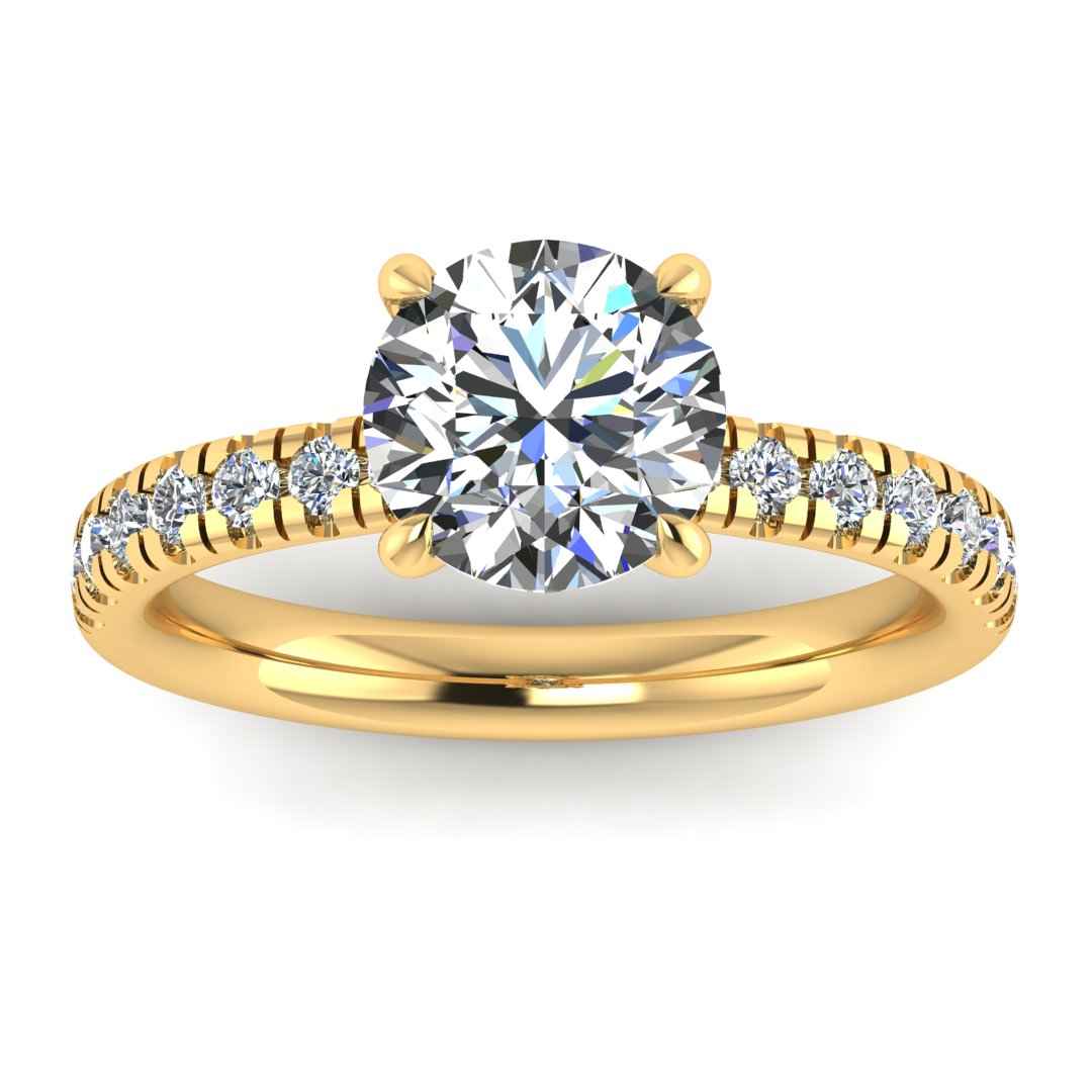 Harrogate Jewellers' SERENA ring, featuring a brilliant lab-grown diamond, encircled by a hidden halo of smaller diamonds, on a white gold band.