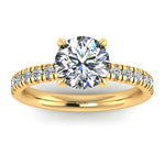 Harrogate Jewellers' SERENA ring, featuring a brilliant lab-grown diamond, encircled by a hidden halo of smaller diamonds, on a white gold band.