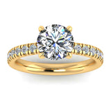 Harrogate Jewellers' SERENA ring, featuring a brilliant lab-grown diamond, encircled by a hidden halo of smaller diamonds, on a white gold band.