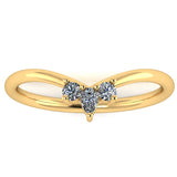 Curved Diamond Band Pear & Round Brilliant Cut Diamonds