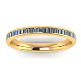 Baguette Cut Half Set Diamond Eternity Ring by Harrogate Jewellers, featuring 21 channel set diamonds on an 18ct Yellow Gold, Rose Gold or Platinum band - ideal for weddings or eternity styles.