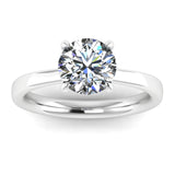 Harrogate Jewellers' EMILIA engagement ring with a lab grown round brilliant cut diamond, under halo design, set in platinum or white gold.