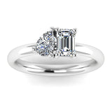 TOI ET MOI Pear and Emerald Cut Diamond Ring, lab-grown diamonds set in platinum from Harrogate Jewellers, bespoke jewellery in Yorkshire