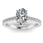 Harrogate Jewellers' HOLLY Lab-Grown Oval Cut Hidden Diamond Halo Ring with white gold band and Earth Mined Diamonds, bespoke jewellery from Yorkshire.