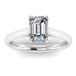 Harrogate Jewellers' MADELINE lab-grown emerald cut solitaire ring with hidden diamonds, set in platinum. Perfect for bespoke Yorkshire engagement and Earth-mined diamond wedding rings.