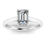 Harrogate Jewellers' MADELINE lab-grown emerald cut solitaire ring with hidden diamonds, set in platinum. Perfect for bespoke Yorkshire engagement and Earth-mined diamond wedding rings.