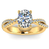 SOPHIA - Lab-Grown Oval Cut Diamond ring with Twisted Diamond Shoulders by Harrogate Jewellers, crafted with platinum set in bespoke design, ideal for wedding and engagement in Harrogate Yorkshire.