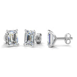 Classic Emerald Cut Solitaire Diamond Earrings 1.00ct by Harrogate Jewellers, showcasing white gold earrings with exquisite Earth Mined Diamonds, perfect for bespoke jewellery lovers in Yorkshire.