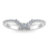 Harrogate Jewellers' vintage-inspired claw set lab-grown diamond band, elegantly crafted in platinum, featuring a wishbone design with intricate detailing.