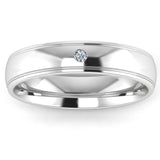 Gents Platinum 6mm Solitaire Diamond Set Wedding Ring by Harrogate Jewellers - Bespoke, lab-grown diamond ring in Yorkshire