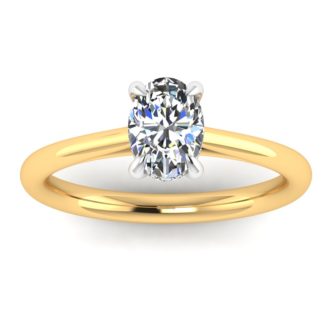 Harrogate Jewellers' LILY Lab-Grown Oval Cut Hidden Diamond Ring in white gold, perfect for bespoke Yorkshire engagement or wedding ring selection.