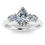 ELEANOR – Lab- Grown Diamond Three Stone Pear Cut Engagement Ring