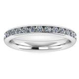 Round Brilliant Cut Channel Set Platinum Diamond Ring 2mm