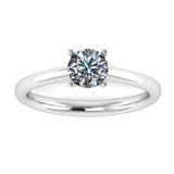 Harrogate Jewellers' BELLA Lab-Grown Classic Round Brilliant Cut Solitaire Ring in platinum, showcasing a brilliant-cut diamond in a four-prong setting for maximum light and sparkle.