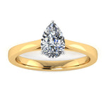 ARYA - Lab-Grown Classic Pear Cut Solitaire Ring by Harrogate Jewellers, illustrating a brilliant laboratory grown diamond set in white gold, ideal for bespoke Yorkshire wedding rings