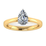 ARYA - Lab-Grown Classic Pear Cut Solitaire Ring by Harrogate Jewellers, illustrating a brilliant laboratory grown diamond set in white gold, ideal for bespoke Yorkshire wedding rings
