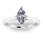 Harrogate Jewellers' BONNIE - Lab-Grown Classic Marquise Cut Solitaire Ring, platinum band with brilliant-cut diamond, ideal for Yorkshire bespoke jewellery lovers.