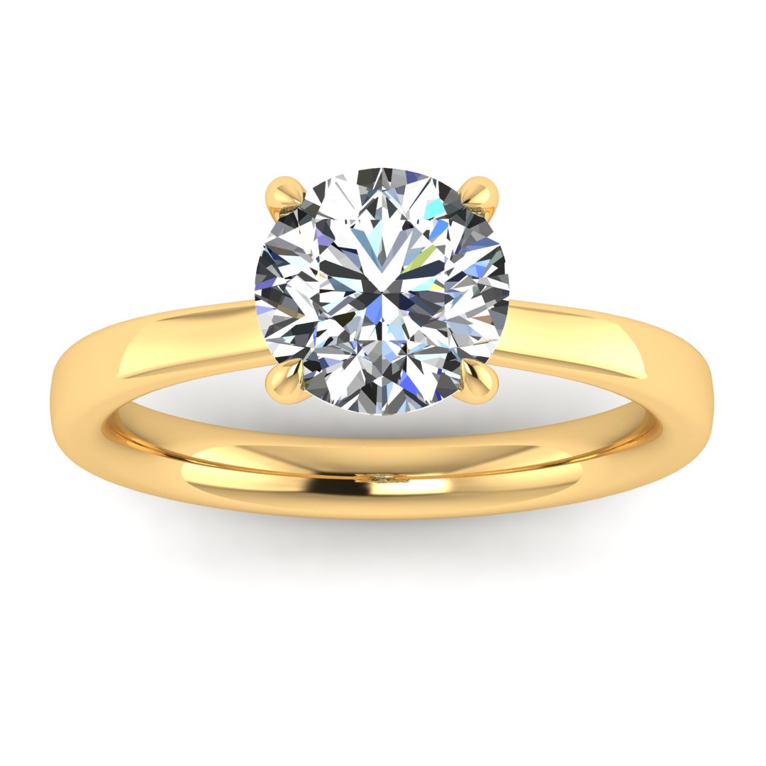 Harrogate Jewellers' EMILIA Round Brilliant Cut Lab Grown Diamond Under Halo Engagement Ring in Platinum on a white background