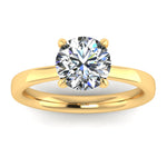 Harrogate Jewellers' EMILIA Round Brilliant Cut Lab Grown Diamond Under Halo Engagement Ring in Platinum on a white background