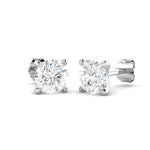 Harrogate Jewellers' 2.00ct total weight, round brilliant cut solitaire lab-grown diamond stud earrings in platinum, perfect for bespoke Yorkshire weddings.
