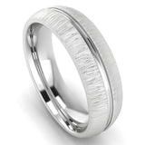Gents Platinum Brushed Design 6mm Wedding Ring by Harrogate Jewellers, bespoke jewellery in Harrogate Yorkshire, lab grown diamond alternative.