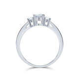 Oval Cut Aquamarine Diamond Trilogy Ring from Harrogate Jewellers, 18ct White Gold Engagement Ring, Bespoke Jewellery in Harrogate Yorkshire