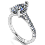 SOLANA - Lab-grown pear cut diamond engagement ring with set shoulders by Harrogate Jewellers, bespoke jewellery in Yorkshire