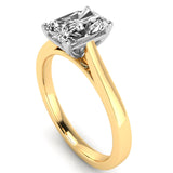 Harrogate Jewellers' PENNY - Lab-Grown Classic Radiant Cut Solitaire Ring, featuring a brilliant cut diamond set in gold, perfect for Earth Mined Diamonds Wedding Rings Yorkshire bespoke jewellery.
