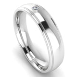 Gents Platinum 6mm Solitaire Diamond Set Wedding Ring from Harrogate Jewellers, bespoke jewellery in Yorkshire, ideal for lab grown diamond lovers.